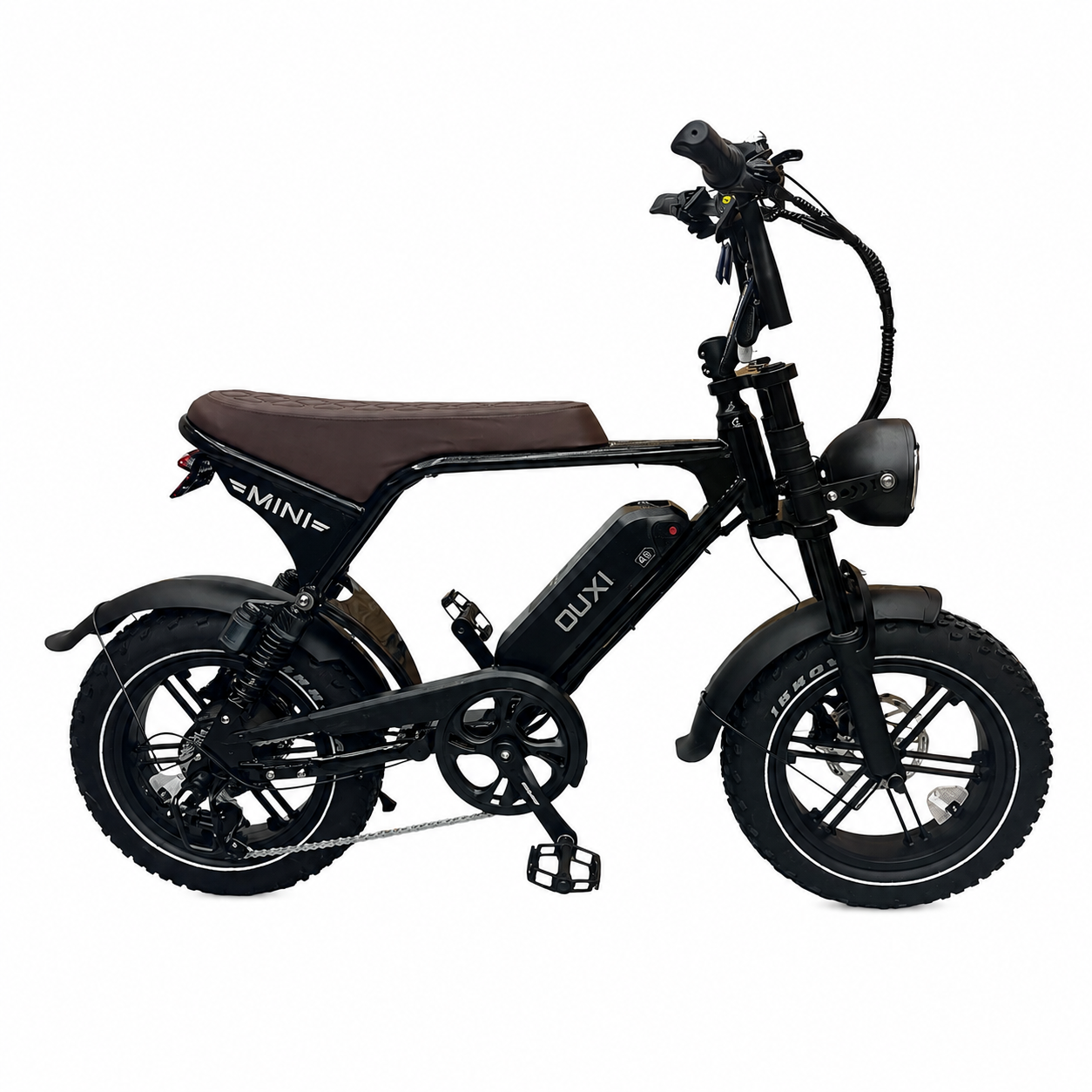 V8 Ultra Mini Fatbike – Zwart - Bruine Zadel
